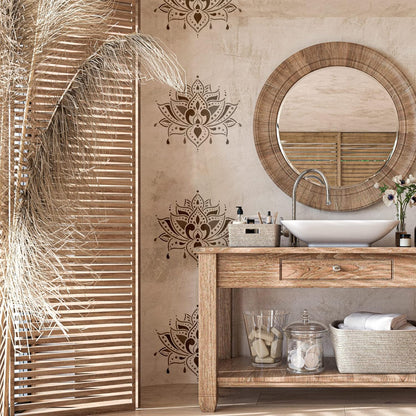 NAKLEO Painting Stencil for Crafts A4 8.3” x 11.8”, Indian Lotus Flower Pattern, Reusable Plastic DIY & Scrapbooking Drawing Template, Decoupage Art Home Decor, Wall Wood Fabric Furniture