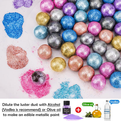 NiHome Edible Food-Grade Glitter Powder Glimmer Luster Dust Metallic Fancy Food Decorating Sprinkle Glimmery Dust for Drink Wine Beverage Cake Bakery Vegan Allergen-Free (Purple, 0.35oz/10g)