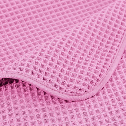 POLYTE Microfiber Oversize Quick Dry Lint Free Bath Towel, 60 x 30 in, 4 Pack (Waffle Weave)