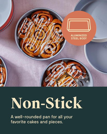 Caraway Non-Stick Ceramic 9” Circle Pans - Naturally Slick Ceramic Coating - Non-Toxic, PTFE & PFOA Free - Perfect for Birthday Cakes, Tartes, & More - Perracotta