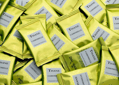 Dammann Freres Sachets, Chamomile Tea Bags, Premium Gourmet French Herbal Tea, Individually Wrapped, 21 Count (Single Pack)