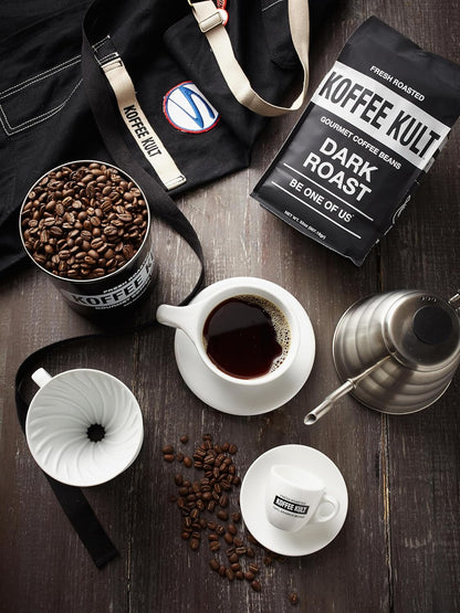 Koffee Kult Dark Roast Whole Bean Coffee 100% Arabica Coffee Beans, Gourmet Artisan Blend with Chocolate & Cinnamon Notes - 80oz Resealable Bag