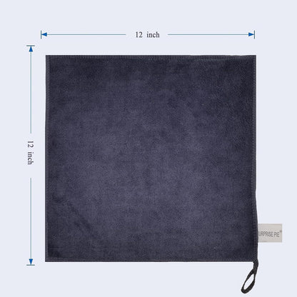 Microfiber Cleaning Cloth Ultra Absorbent & Soft Micro Fiber Cloth for Cleaning for House Kitchen Boat Microfiber Towels for Cars Window Cleaner (12"x12") Grey-6 Pack