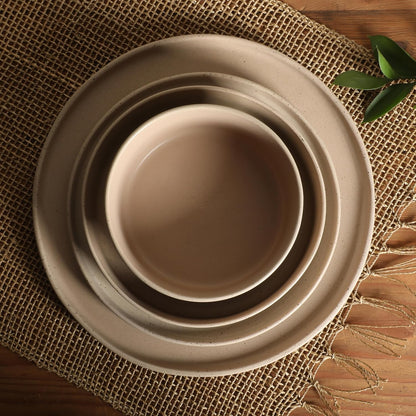 Gibson Elite Tatum Premium Porcelain Matte Reactive Glaze 16-Piece (Service for 4) Plates and Bolws Stackable Dishes Ceramic Dinnerware - Blush Pink/Taupe