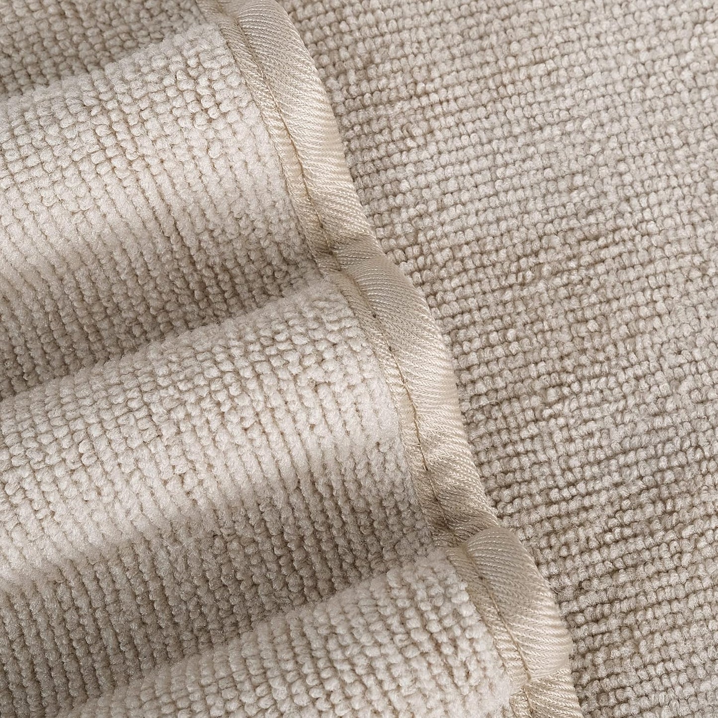 POLYTE Premium Lint Free Microfiber Washcloth Face Towel, 13 x 13 in, Set of 6 (Beige)