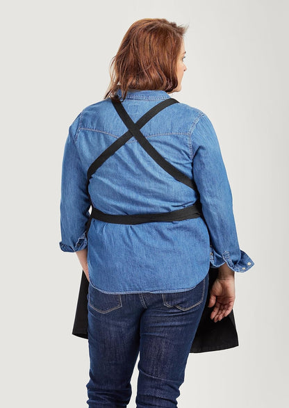 Caldo Crossback Kitchen Apron for Cooking (Black)