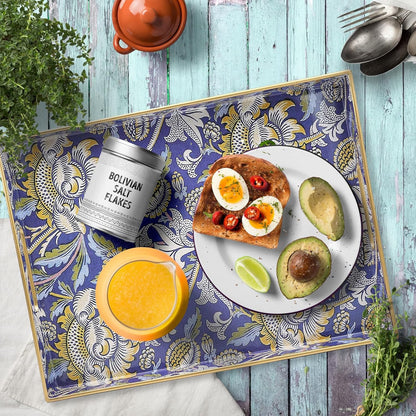 Rectangle Plastic Serving Tray with Handles, Elegant Decorative Tray for Coffee Table, Ottoman, Living Room, Kitchen, and Outdoor Use. 12"*16"*1.6", Wey