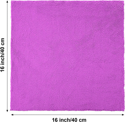 Shimeyao 30 Pcs Edgeless Microfiber Plush Towels for Cars Detailing Drying Wash Polishing Absorbent Cleaning Cloths, 500 GSM, 16 x 16 Inch(16 x 16 Inch,Purple,30 Pcs)