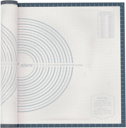 26 * 16 inches Grey, Non-Slip Silicone Baking Sheets - Baking Mat with 0.7mm Thickness - Non-Stick Pastry & Cookie Mat for Kitchen Counter for Rolling Out Dough with Measurements.