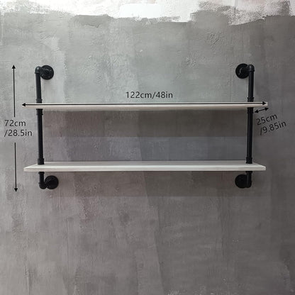 Floating Shelves for Wall Bookshelf Industrial Pipe Shelving Shelves Natural Wood Planks 48 inch Rustic Wall Shelves Hanging Bookshelves Farmhouse Kitchen Shelving