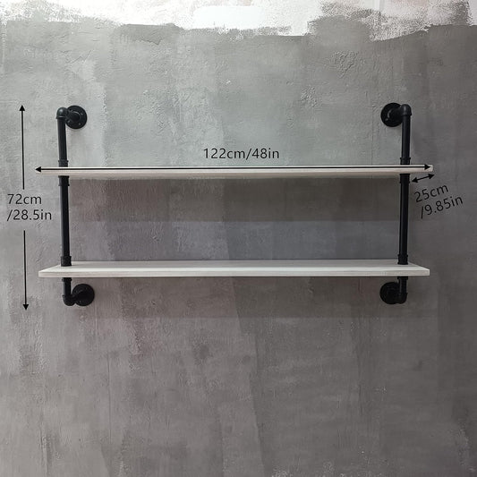 Floating Shelves for Wall Bookshelf Industrial Pipe Shelving Shelves Natural Wood Planks 48 inch Rustic Wall Shelves Hanging Bookshelves Farmhouse Kitchen Shelving