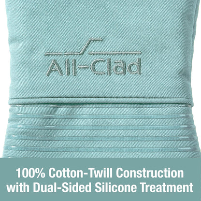 All-Clad Silicone Oven Mitt: Heat Resistant up to 500 Degrees - 100% Cotton & Silicone, 14"x7" Oven Mitt for Kitchen and Barbeque, 1-Pack, Rainfall
