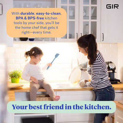 GIR: Get It Right 3 Piece Silicone Utensil Set - Spatula, Flip & Spoonula - Non-Stick, Heat Resistant & Dishwasher Safe - Silicone Kitchen Utensils - BPA & BPS Free - Slate Spatula Set