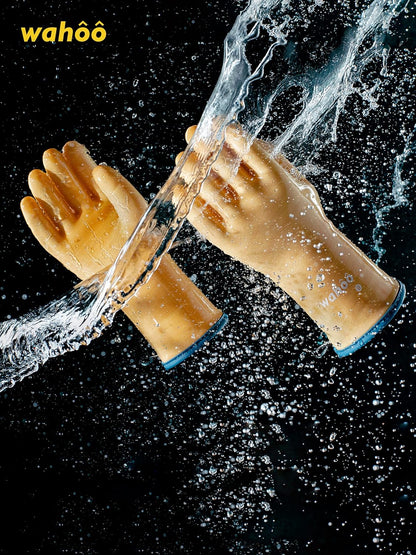 LANON Protection Wahoo Liquid Silicone Smoker Oven Gloves, Food-Contact Grade, Heat Resistant Gloves for Cooking, Grilling, Baking, Yellow, M/8