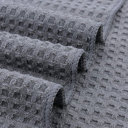 POLYTE Ultra Premium Microfiber Kitchen Dish Cloth Waffle Weave, 8 Pack (12x12 in, Gray)