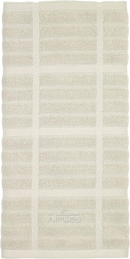 All-Clad Solid Kitchen Towel: Highly Absorbent, Super Soft Long Lasting - 100% Cotton, 17"x30" Tea Towel for Cleaning & Drying Dishes, Pans, Glassware, or Countertops, (1-Pack), Almond