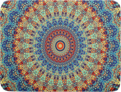 Bohemian Mandala Dish Drying Mat for Kitchen Counter Boho Ethnic Drying Mat 18 x 24 Inch with High Absorbent Reversible Microfiber Dish Drying Pad Dish Rack Pad Drainer Mat for Coffee Bar