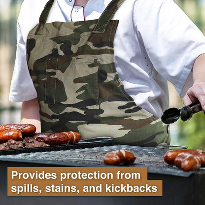 Hudson Durable Goods - Professional Grade Chef Apron for Kitchen, BBQ & Grill