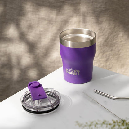 Beast 10 oz Tumbler Stainless Steel Vacuum Insulated Coffee Ice Cup Double Wall Travel Flask (Purple)