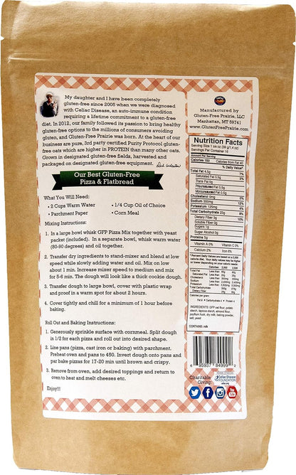 Gluten-Free Prairie Our Best Pizza & Flatbread Mix, Certified Gluten Free Purity Protocol, Non-GMO, 20 Ounces