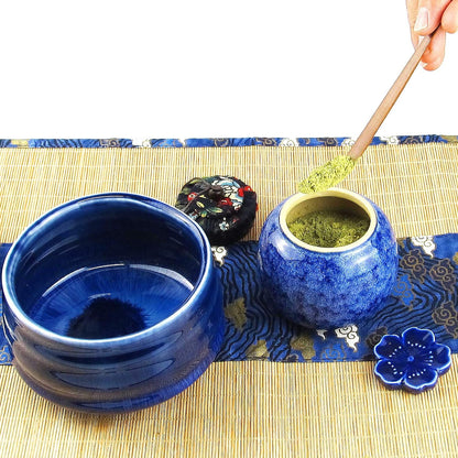 Artcome 12Pcs Japanese Matcha Tea Set - Bowl, Bamboo Whisk, Holder, Brush and Screen - Handmade Ceremony Kit for Traditional Tea Ceremony
