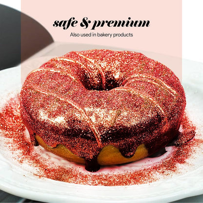 BeePoint Burgundy Edible Luster Dust 15g - Food Grade, Vibrant Color Shimmer Powdered Dust for Drinks, Cocktails, Cake Decorating, Baking, Chocolates, Candy, Sweets, & Cookies - Vegan & Gluten Free
