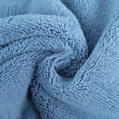 POLYTE Premium Lint Free Microfiber Washcloth Face Towel, 13 x 13 in, Set of 6 (Blue)