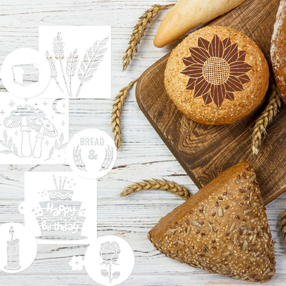 Bread Stencils for Sourdough - 24 Pcs Bread Stencils for Baking, Sourdough Bread Baking Tools, Gifts for Sourdough Bakers, Bread Making Accessories, Pie Cake Cookie Baking Stencils Template