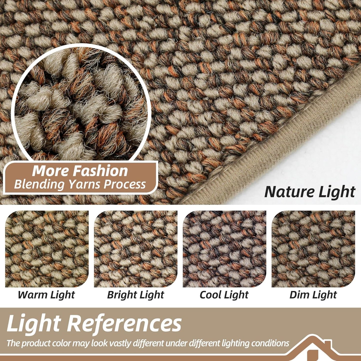 BEQHAUSE Dirt Trapper Door Mat 24" x 60", Non-Slip Washable Doormats Entrance Mat, Dirt Resistant and Absorbent Welcome Mat, Low Profile Floor Mats for Front Back Door and Entryway, Beige