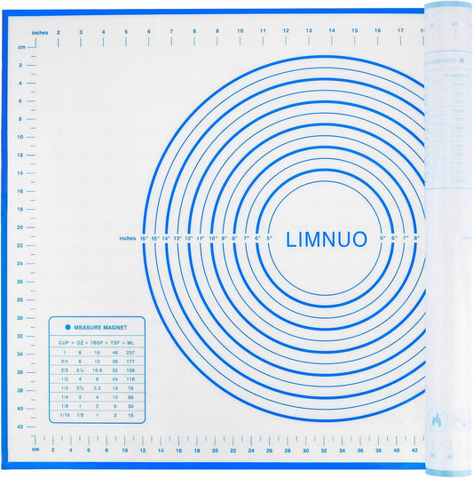 Silicone Baking Mat，Non Stick Rolling Dough with Measurements for Pie Pizza Cookies Fondant Making，Extra Thick Non Slip Silicone Pastry Mat