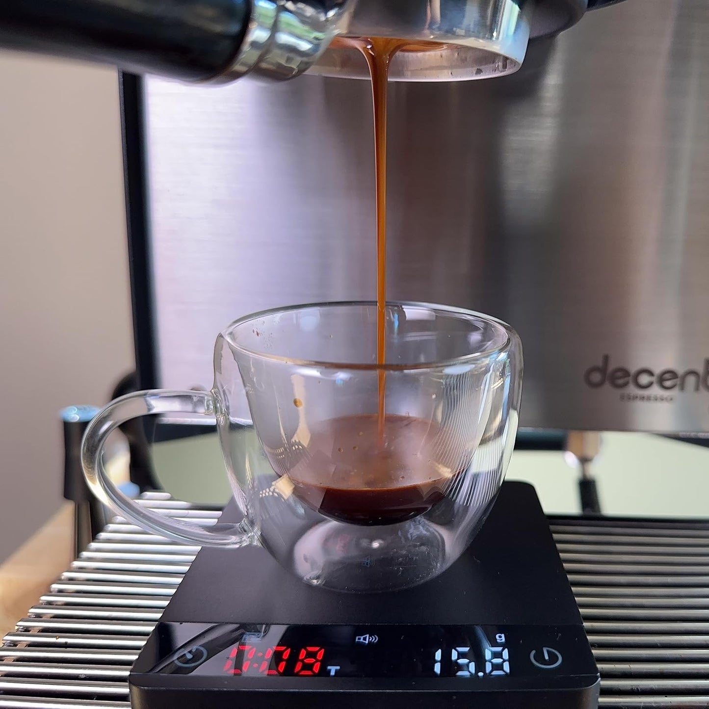 Nano Pro Coffee Scale with Timer, Espresso Scale with Auto Tare, Aluminum Body, Touch Sensor and Silicone Cover (Black)