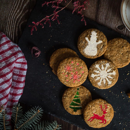 NAKLEO Coffee Stencils and Cookies Decoration 14Pcs 2.8”x2.8” and 4.3”x4.3”, Reusable Plastic Baking Templates, Winter Snowflake Snow, Barista DIY Art Craft, Capuccino Latte Chocolate Cake Biscuit