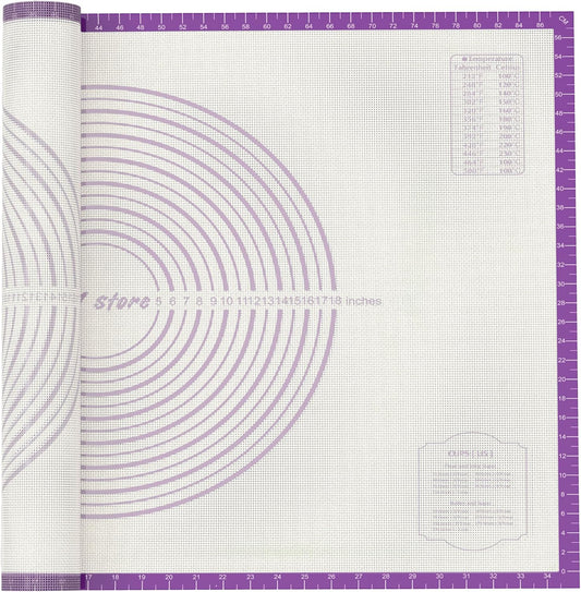 28 * 20 inches purple, non-slip silicone baking sheets - baking mat with 0.7mm thickness - non-stick pastry & cookie mat for kitchen counter for rolling out dough with measurements.