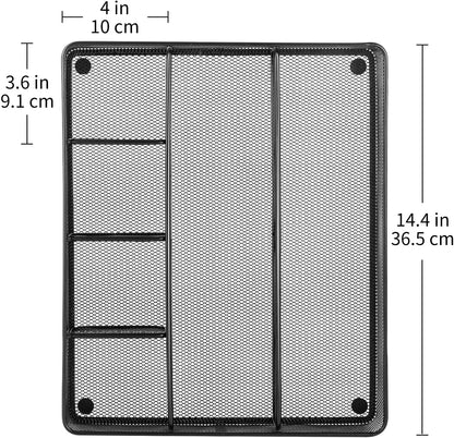 Amazon Basics Mesh Drawer Organizer, Black, Pack of 4