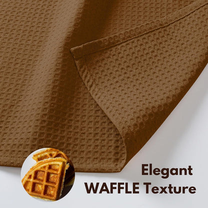 Native Fab 18 Pack Waffle Dish Cloths - 12x12 inch, 100% Cotton, Absorbent, Quick Drying, Washable & Reusable Towels for Cleaning, Cooking, Baking - Ideal for Home, Restaurants, Hotels, Cafes - Brown