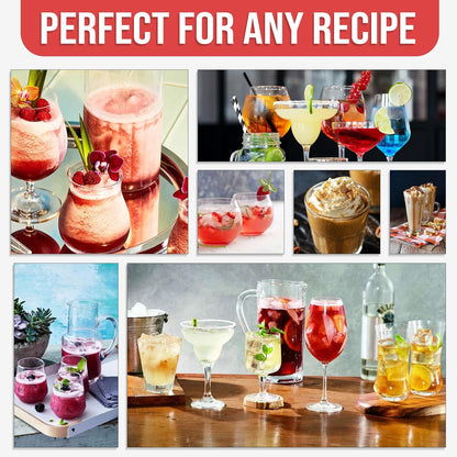 Raspberry, Strawberry, Peach Syrup - Fruit Flavors For Italian Soda Flavoring - 3 Pack with 3 Jimoco Pump Dispensers