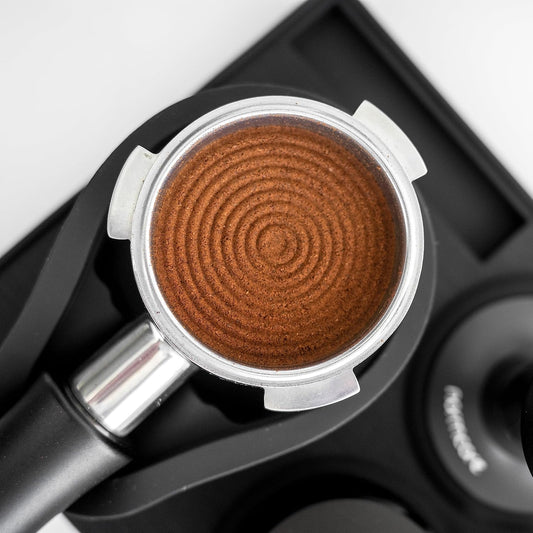 Normcore 51mm Espresso Coffee Tamper with Ripple Base - Spring Loaded Tamper - 15lb / 25lb / 30lbs Replacement Springs - Anodized Aluminum Handle and Stand