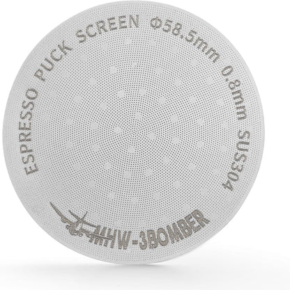 MHW-3BOMBER 58.5mm Espresso Puck Screen with Round Hole Espresso Filter 0.8mm Thickness Stainless Steel Coffee Reusable Filter for Bottomless Portafilter Filter Basket FG5590-OS