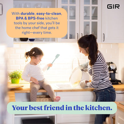 GIR: Get It Right 3 Piece Silicone Utensil Set - Spatula, Flip & Spoonula - Non-Stick - Heat Resistant - Dishwasher Safe - Kitchen Cooking Utensils - BPA & BPS Free - Mint Silicone Spatula Set