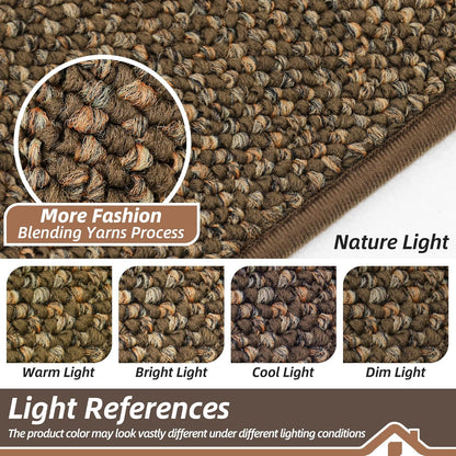 BEQHAUSE Dirt Trapper Door Mat 20" x 32", Non-Slip Washable Doormats Entrance Mat, Dirt Resistant and Absorbent Welcome Mat, Low Profile Floor Mats for Front Back Door and Entryway, Brown