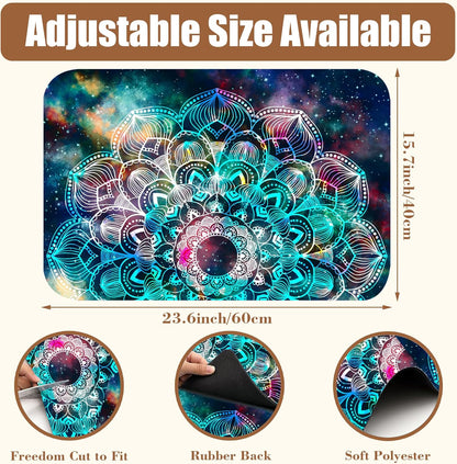 Abstract Mandala Galaxy Star Dish Drying Mat for Kitchen Counter Coffee Mat Hide Stain Absorbent Rubber Backed Dish Drainer Rack Pad Espresso Machine Coffee Bar Accessories 15.7 x 23.6 Inch