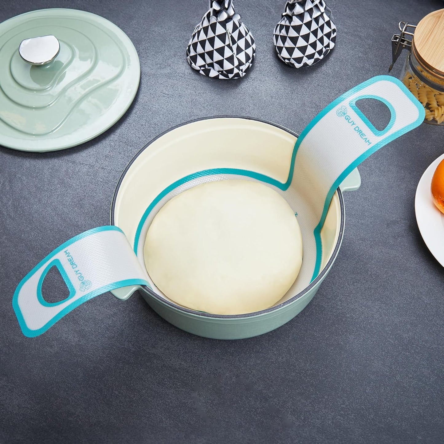 GUYDREMAT 3 Pcs Premium Silicone Bread Sling - Best Gift Set for Sourdough Bread Baking - High Performance Silicone Baking Mat for Dutch Oven