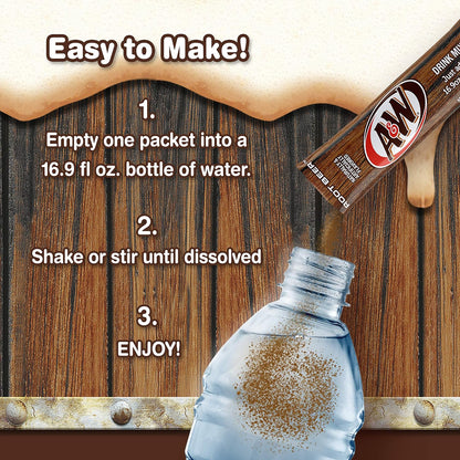A&W, Root Beer – Powder Drink Mix - (12 boxes, 72 sticks) – Sugar Free & Delicious, Makes 72 flavored water beverages