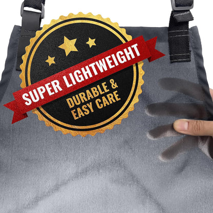Under NY Sky Super Light Apron - Pocket, Towel Loop, Leather Reinforcement - Kitchen Bib Apron - Cook, Chef, Server, Barista