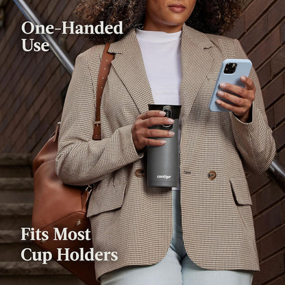 Contigo West Loop 2.0 Leak-Proof Spill-Proof Insulated Stainless Steel Travel Mug, 16oz., 2 Pack, Agave Metallic & Sake Metallic
