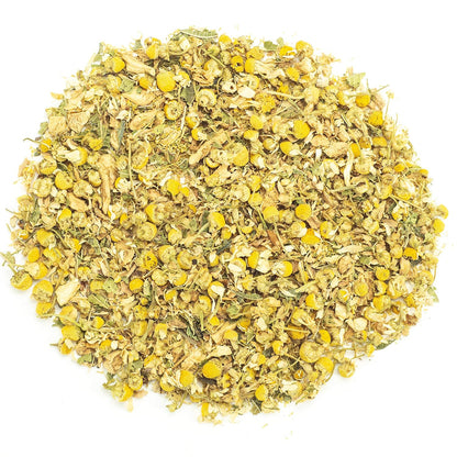 Organic German Chamomile & Ginger Herbal Tea | Loose Leaf Tea - 40 Servings | Calming and Digestive Caffeine Free Herbal Tea | By Pantenger