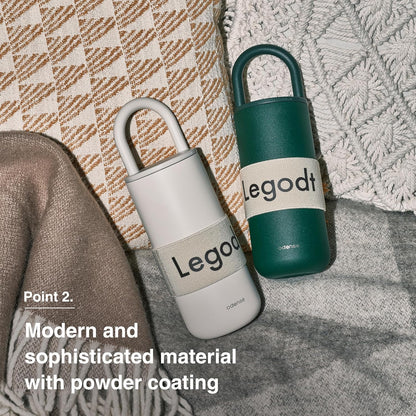 Odense Legodt Loop Tumbler 20oz with Lid and Handle - Insulated Tumbler with Leak-Resistant Lid - Double Stainless Steel Travel Coffee Mug, Water Bottle, Keeps Drinks Hot or Cold(Vanilla Cream)