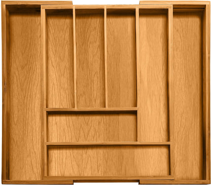 Bellemain Expandable Bamboo Drawer Organizer - Large Kitchen Utensil Holder for Cutlery, Silverware, Flatware Storage - Utensil Organizer for Kitchen Drawers, Desk, Junk Drawer Organizer Tray, 8-Slot