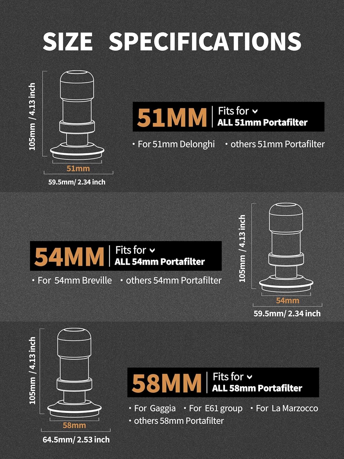 58mm Espresso Tamper, Premium Barista Coffee Tamper with Constant 30lb Calibrated Spring Loaded,Stainless Steel Base and Mahogany Handle.Fits for All 58mm Portafilters,Espresso Accessories