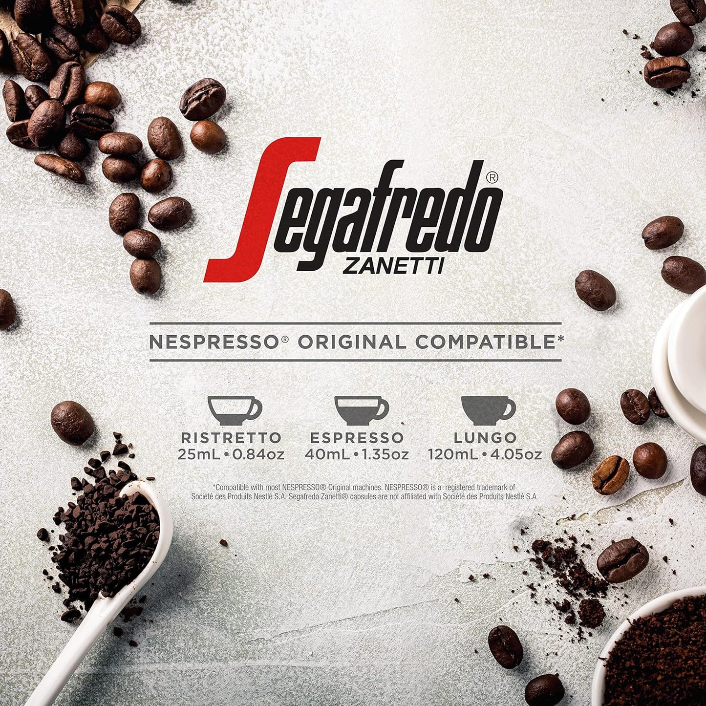 Segafredo Zanetti Espresso Capsules – Aluminum Pods for Nespresso Original Machines – Extra Dark Roast Premium Espresso with a Bold Aroma – Smoky, Intensity 12 – Forte, 10 Count (Pack of 4)